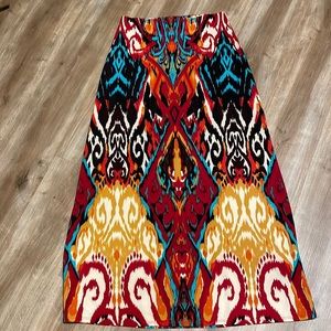 Ikat pattern maxi skirt